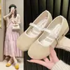 Zapatos Planos Versátiles Ultra Suaves de Punta Redonda Poco Profundos 2025 Nueva Moda Primavera y Otoño Estilo Hada Francés Zapatos Mary Jane para Mujer