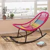 Silla de Ocio Silla Mecedora Persona Perezosa Sillón Reclinable para Dormir Silla de Ratán Sofá para Siesta en Balcón Silla Mecedora Colorida Silla Mecedora de Ratán