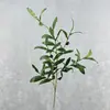 Rama de olivo de simulación Hojas de olivo Planta de simulación Hojas verdes Tallo alto Flor artificial Material de flor para el hogar Decoración Accesorios para arreglo floral de boda