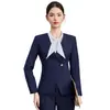 Conjunto de Traje Profesional Gris para Mujer Otoño 2026 para Departamento de Ventas y Recepcionistas de Hotel