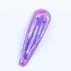 Presilhas de cabelo fofas com efeito de gota de óleo para crianças, acessórios de cabelo populares para meninas, presilhas BB coloridas em formato de gota d'água, novas presilhas com glitter para franja