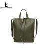 Pequeño de Alto Valor Facial Hombro de Mano Tote de Piel Vacuna Bolso Grande Lienzo Rayado en Contraste Doble Cara Espalda Cruzado Moda