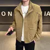 Nueva Chaqueta de Trabajo de Marca de Moda para Primavera y Otoño con Cuello Alto para Hombre, Ropa Exterior Versátil Elegante Casual Holgada de Gama Alta