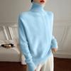 Suéter Europeo 2025 Otoño e Invierno Nuevo Cuello Alto Suelto Versátil Jersey de Punto Estilo Lazy Ropa Interior Exterior Camisa Básica