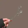 Grampo de cabelo de metal estilo chinês retrô novo e exclusivo com toque de alta qualidade, grampo de flor de ameixa preto e prateado para penteados altos, grampo de cheongsam para mulheres