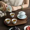 Conjunto de Xícaras de Chá Embossadas Yingqing de Jingdezhen, Conjunto de Chá Kung Fu Estilo Chinês, Xícara de Compartilhamento, Xícara de Chá, Gaiwan, Presente de Inauguração
