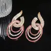 Pendientes de Aro Hueco con Tachuelas de Diamante Aguja de Plata, Pendientes de Lujo Ligero de Gama Alta, Moda Europea y Americana, Pendientes Exagerados de Nicho para Mujer