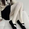 Otoño e invierno estilo miu humo de trueno gris jacquard giratorio tejido de alta calidad cálido pantimedias de base talón de ángulo recto