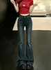Jeans acampanados de tiro alto, corte slim, color azul oscuro, nuevo modelo 2026, pantalones largos adelgazantes de verano para mujer, estilo coreano chic