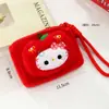 Bolsa de monedas de gatito lindo de dibujos animados, Estuche para auriculares femenino y versátil, Bolso de almacenamiento de monedas de muñeco de peluche de moda