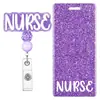 Porta Tarjeta de Identificación Hebilla Nueva Retráctil Set Huella de Gato Estilo Estampado Inserto para Insignia Estético Médico Fácil