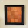 Decoración de Pared de Madera Maciza con Mosaico Estilo Vintage Pintura Decorativa para Pared de Fondo Mural Geométrico Abstracto Retro para Entrada