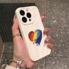 Capa Colorida Simples de Maçã do Amor para Celular iPhone 14/15promax Feminina iPhone11/12 Desenho Animado 13 Capa Macia