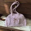 Bolsa Boston Portátil Estilo Coreano para Mulheres, Bolsa de Ombro/Axila Fashion com Laço, Bolsa Tote Grande Capacidade para o Dia a Dia