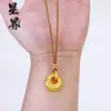 Loja de Ouro Mesmo Estilo Pingente Bússola Oito Tesouros Banhado a Ouro, Design Moderno e Versátil, Corrente para Suéter Cabideira de Abóbora Atacado