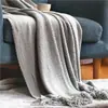Manta de Punto Acrílico de Color Sólido 2026 Chal para Aire Acondicionado de Dormitorio Manta para Siesta Manta Decorativa Casual para el Pie de la Cama
