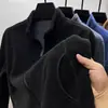 Suéter Cárdigan de Terciopelo Austriaco de Doble Cara para Hombre Chaqueta con Cuello Forro Polar Otoño e Invierno para Hombre Cálida Chaqueta de Terciopelo Polar Espesada