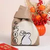 Bolsa Tejida Festival de Mediados de Otoño Bolsa de Regalo para Pastel de Luna Bolsa de Regalo Festivo Bolsa de Regalo para Empresa Se Puede Imprimir Logo Venta Directa de Fábrica