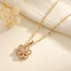 Nuevo Collar de Flor de Circonita Fresco y Dulce de Moda de Lujo Ligero para Mujer, Joyería Versátil y de Gama Alta al por Mayor