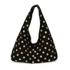 Bolso de mano de ante con lunares retro para mujer 2026 Nuevo de gran capacidad para el trabajo Bolso versátil de mano y al hombro
