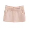 Falda de punto tipo culotte ajustada de cintura doble estilo americano para mujer, novedad de verano 2024, todo a juego, color especiado puro