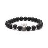 Pulsera de Corona de Piedra Natural de Estilo Europeo y Americano, Venta Caliente Transfronteriza, Pulsera de Abalorios Hecha a Mano con Cobre Incrustado de Circonita, Joyería para Hombre al por Mayor