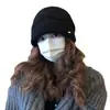 Gorro de Punto Elegante 100% Lana para Mujer, Cálido y Versátil para Otoño e Invierno, Gorro de Punto que Hace que la Cara Parezca Más Pequeña, Gorro Holgado