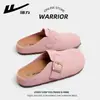 Mules de verano para mujer estilo Birkenstock, de puntera cerrada, para exteriores, con mecanismo de retroceso, zapatos de playa ligeros, sandalias casuales sin cordones para mujer