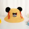 Novo Chapéu de Palha Pequeno Nazha Estilo Nacional Chapéu de Sol de Verão para Meninos e Meninas Bebê Rede Vermelha Versátil Desenho Animado Fofo Chapéu de Sol