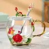 Vaso de Agua de Esmalte Francés de Colores, Taza de Té de Vidrio de Cristal para el Hogar, Regalo Creativo para Novia, Maestro, Mejor Amigo, Cumpleaños, Regalo de Boda