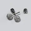 Brincos de Titânio com Diamantes Inteiros de Nova Alta Qualidade Transfronteiriços, Brincos de Tarraxa de Aço Inoxidável com Zircônia, Brincos de Tarraxa para Cartilagem de Orelha com Bolas de Diamante Único de Luxo Leve