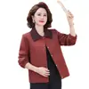 Chaqueta Corta de Solapa para Mujeres de Mediana Edad y Mayores, Nuevo Atuendo Elegante de Otoño para Madres de Mediana Edad