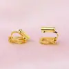 Aretes sin aretes accesorios de joyería incrustados 5 mm strass cinturón anillo colgante clip triangular clip de oreja moda clip de oreja de diamante clip de oreja