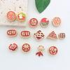 Miçangas de liga banhadas a ouro com padrão Guofeng Gongxi Fa Cai Xiangyun Nafu Acessórios para joias DIY Material para cordão de cabeça pulseira