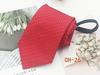 Corbata Roja con Cremallera para Hombre Fácil de Tirar Gratis Novio Padrino Corbata Casual de Negocios Hilo Rayado Teñido 8cm