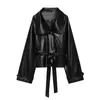 Ropa europea y americana transfronteriza para mujer ZA AliExpress superventas chaqueta cruzada con decoración de cinturón y mangas largas