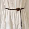 Cinto Trançado Boêmio para Mulheres, Corrente Decorativa de Cintura para Vestido, Corda de Cintura com Borla, Cinto de Cintura Versátil Estilo Étnico