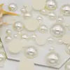 Meia-face imitação pérola patch semicírculo sapatos baixos strass contas nail art pérola capa de celular acessórios presilha de cabelo diamante