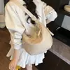 Bolsa de tela para clase de comercio exterior transfronterizo, Bolso cruzado de nailon, Bolso de hombro estilo japonés de gran capacidad tipo albóndiga, Macarrón