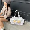 Bolso de mano para niña estilo 2D de estudiante, bolso cruzado transparente, bolso de hombro versátil, bolso con compartimento oculto para conciertos
