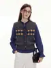 Chaleco de punto jacquard vintage versátil con patrón de diamantes para mujer, adecuado para otoño, adelgazante y para capas, top sin mangas suave y acogedor