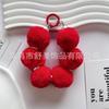 Nueva bola de pelo de peluche de colores, cadena colgante para funda de teléfono móvil, decoración creativa pintada a mano, accesorios de anillo de resorte, decoración para bolso de mujer