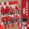 Grampo de cabelo com borla de arco antigo para crianças e mulheres 2025 acessórios para cabelo de ano novo para meninas roupas vermelhas de ano novo chinês grampo de cabelo chapéu