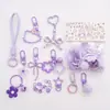 Kit de Materiales de Cuentas para Rompecabezas con Llavero Colgante DIY, Cascabel, Moño, Accesorios de Estrella y Llavero de Cuentas para Rompecabezas