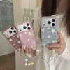 Funda de estrella con purpurina a cuadros adecuada para el teléfono Apple 16Pro iPhone18promax con cadena para colgar, simple 17 Coreana 16P