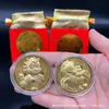 2026 Año del Caballo Dibujo Animado Caballo del Zodiaco Lámina de Oro Imitación Moneda de Oro Delgada de Tres Dimensiones Hazte Rico Inmediatamente Moneda Conmemorativa Regalo de Año Nuevo