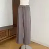 Calça Cool de Acetato Era de Ouro para Mulheres Verão Minimalista Estilo Old Money Perna Reta Versátil Calça Casual
