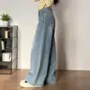 Jeans retro americanos desgastados de dobladillo curvo para mujer, nuevo modelo 2026, de cintura alta, adelgazantes, elegantes, pantalones holgados de pierna ancha