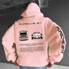 Moletom Hip-Hop Americano Transfronteiriço Estampa de Carro Europeia e Americana Moletom com Capuz Solto Atacado Primeira Geração