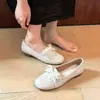 Zapatos de Ballet Redondos Exquisitos Franceses Zapatos de Entrenamiento Alemanes para Mujer con Cordones Planos de Boca Baja Zapatos Individuales Versátiles Casuales Ligeros Modernos Zapatos de Mujer